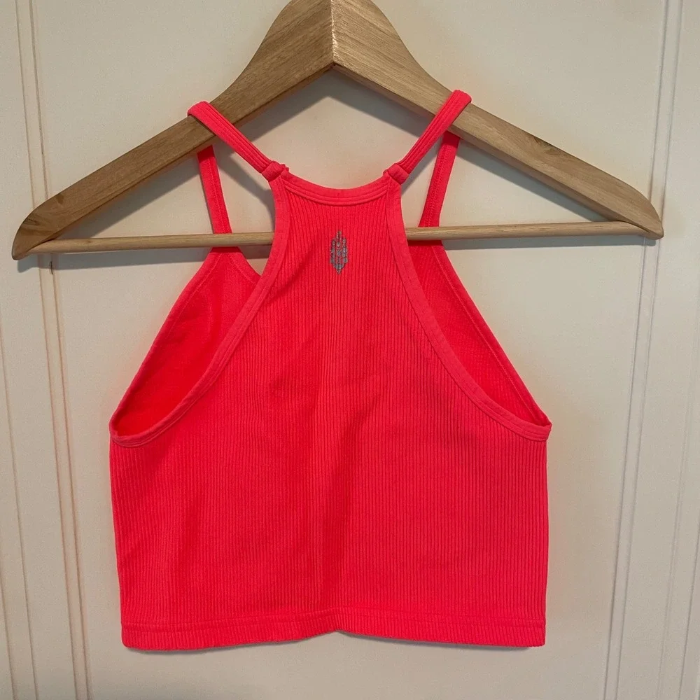 Free People Movement Happiness Runs Crop Tank Medium Large Electric Sunset Neon - Picture 7 of 7